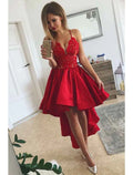 Homecoming Asymmetrical Sleeveless V Neck with Pleats