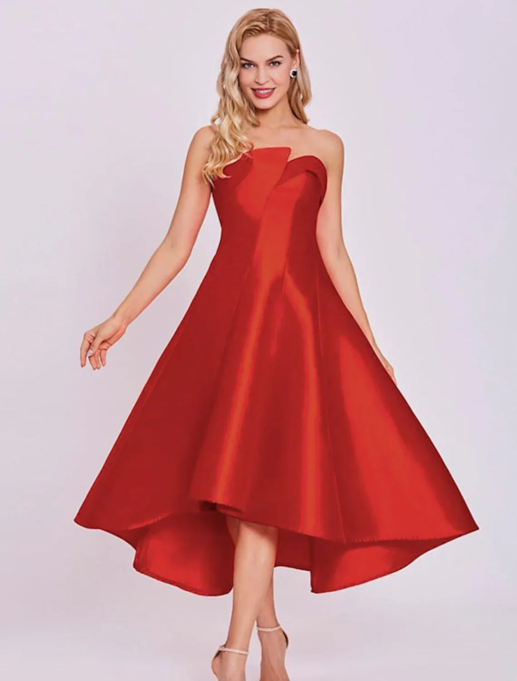 Cocktail Dresses Length Sleeveless Strapless with Sleek
