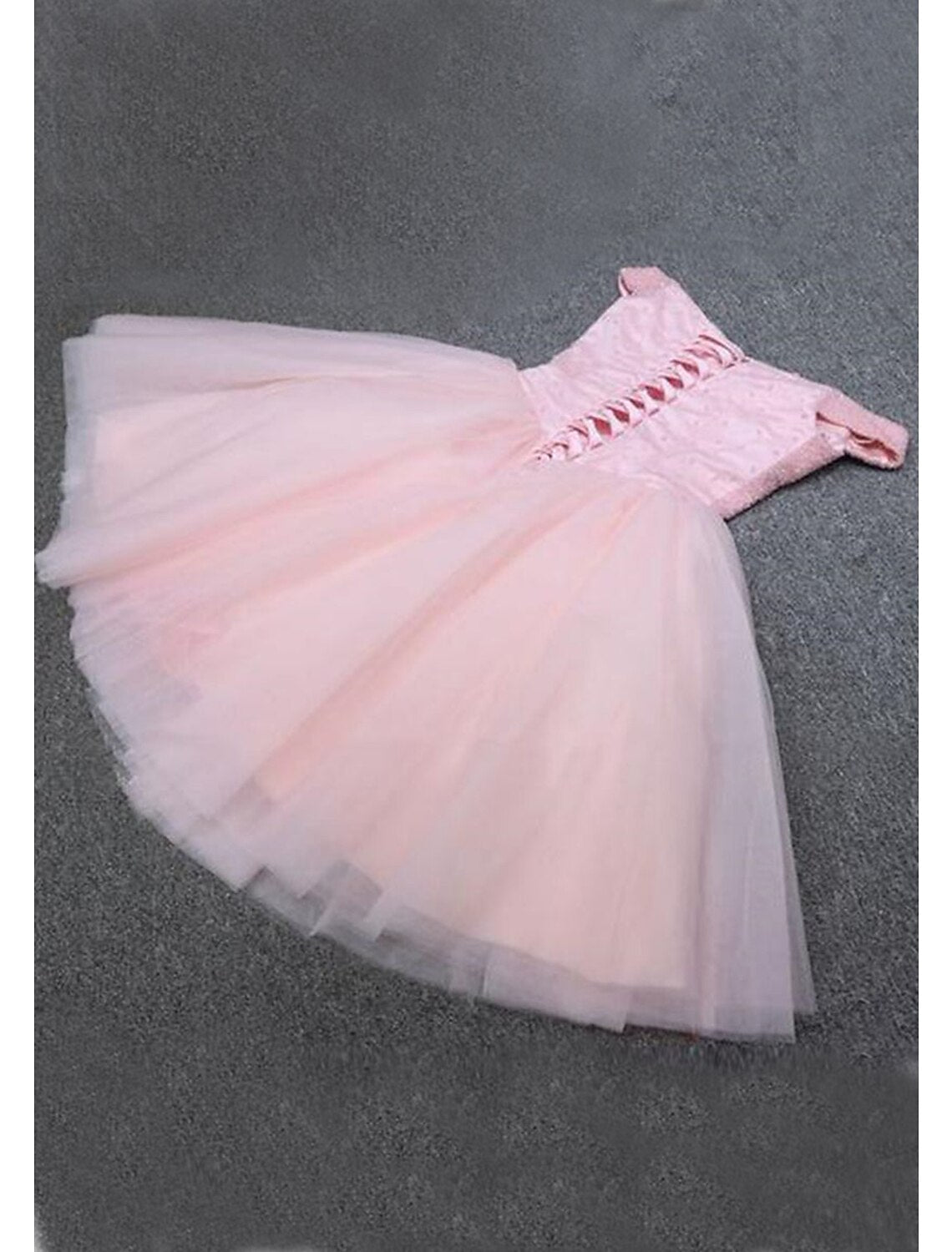 Pink Homecoming Dresses Sparkle & Shine Dress Party Wear Cocktail Party Knee Length Sleeveless Off Shoulder Dress