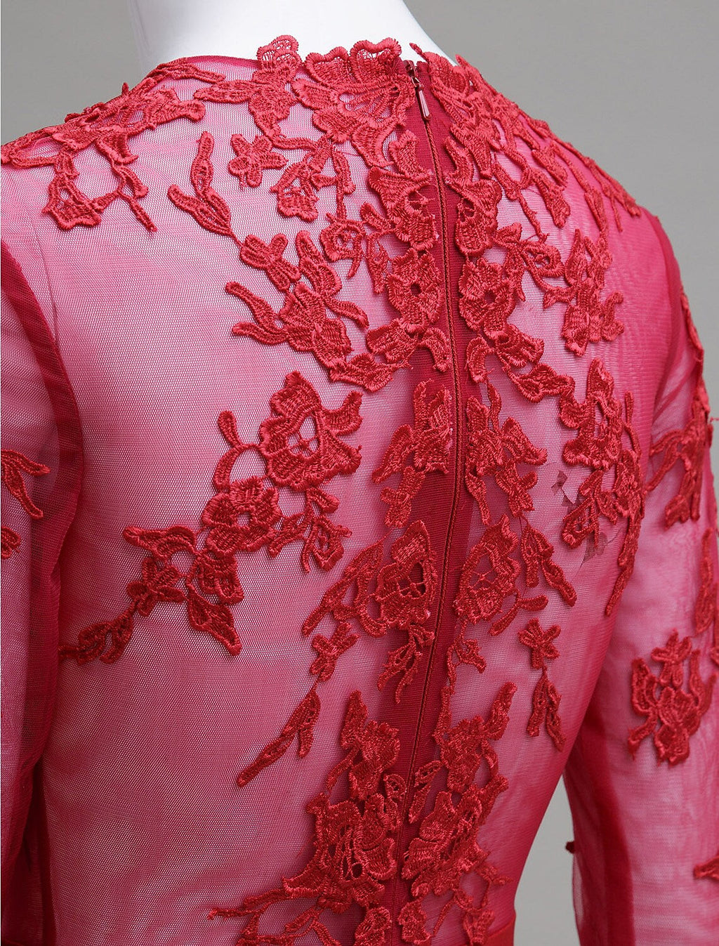 Formal Evening Court Length Sleeve Neck Appliques