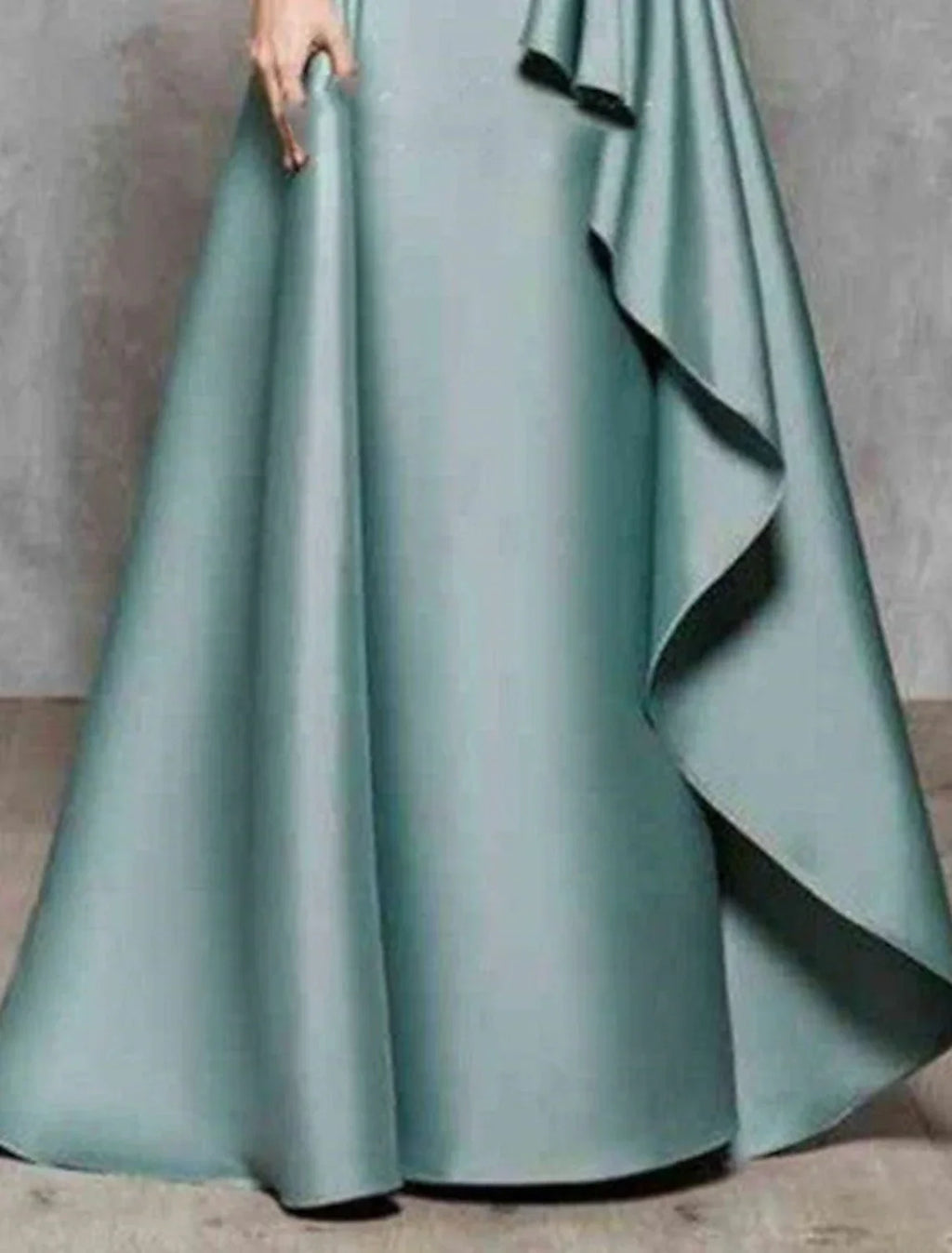 Mother of the Bride Dress Wedding Guest Elegant Jewel Neck Floor Length 3/4 Length Sleeve No with Sash / Ribbon Ruffles Appliques