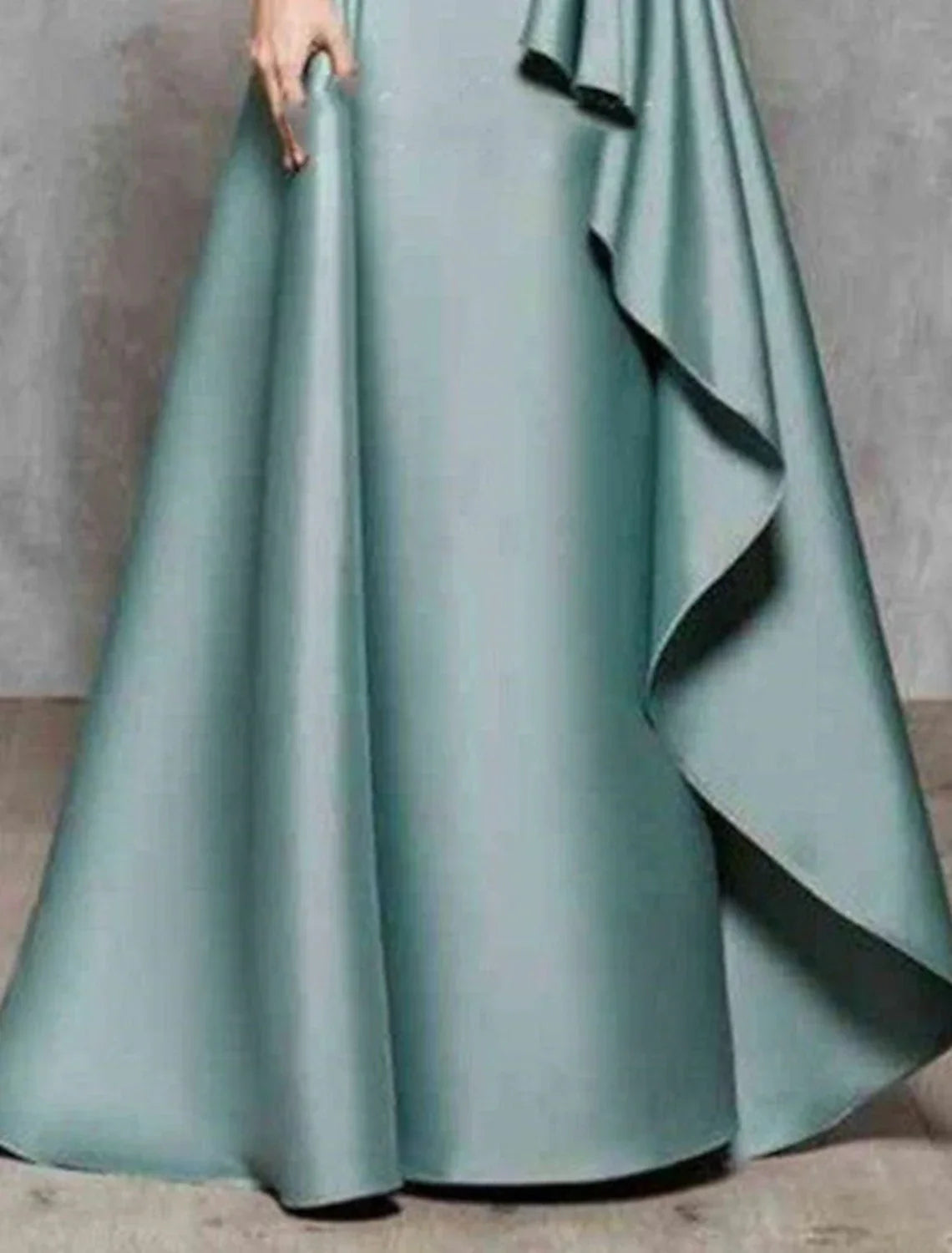Mother of the Bride Dress Wedding Guest Elegant Jewel Neck Floor Length 3/4 Length Sleeve No with Sash / Ribbon Ruffles Appliques