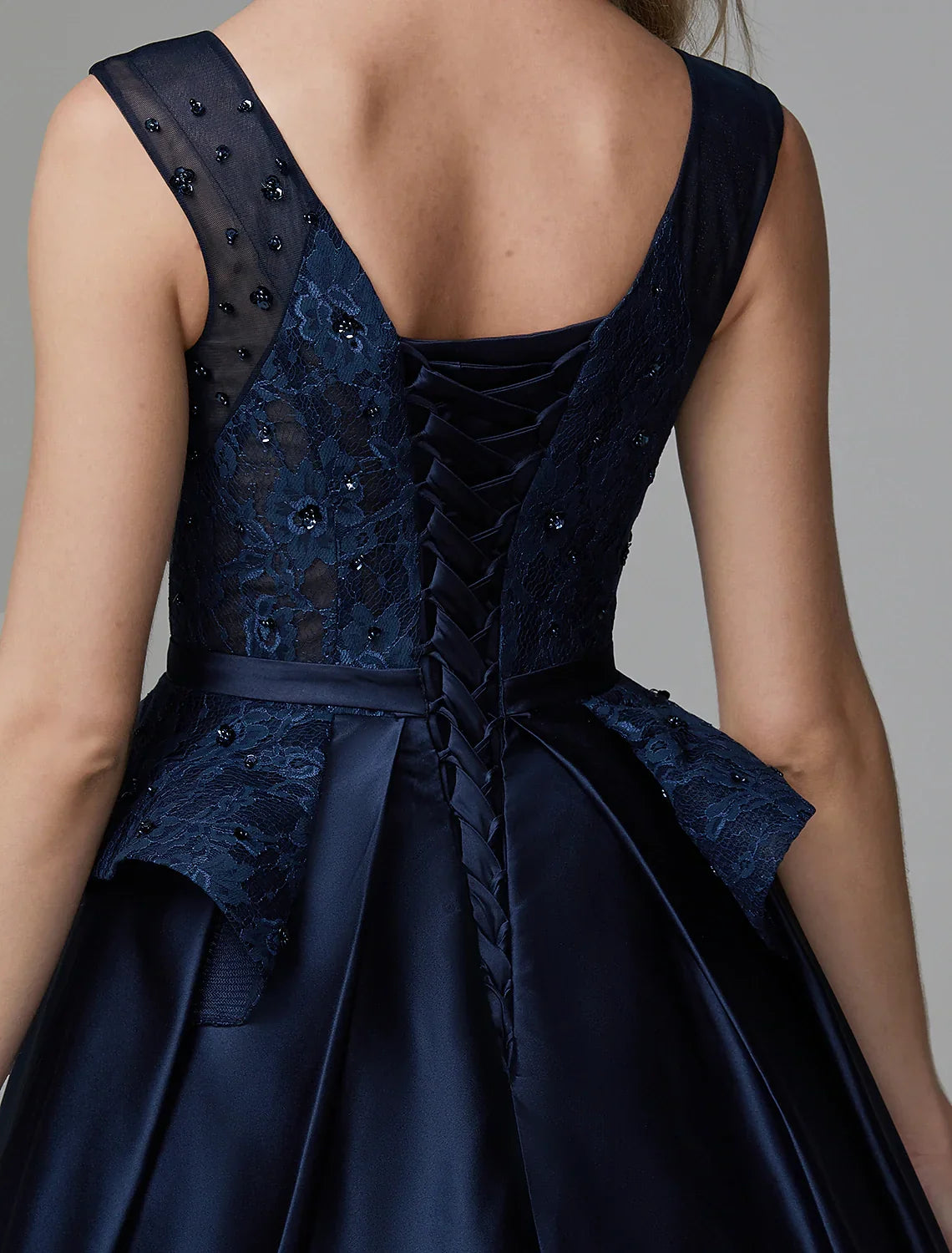 Formal Evening Dress V Neck Sleeveless Floor Length with Bow(s) Beading