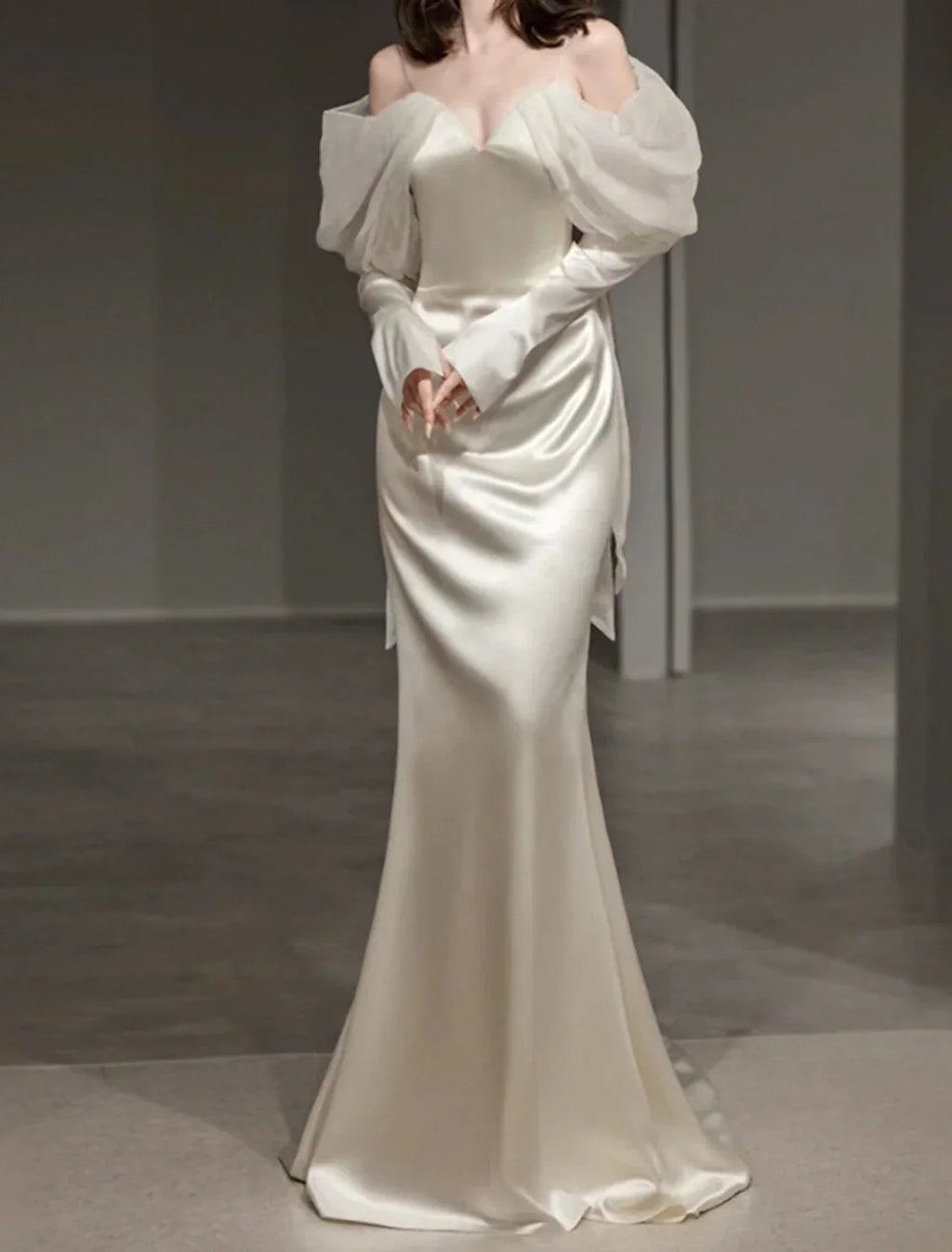 Mermaid / Trumpet Evening Gown Elegant Dress Formal Prom Floor Length Long Sleeve Sweetheart Italy with Buttons Shawl