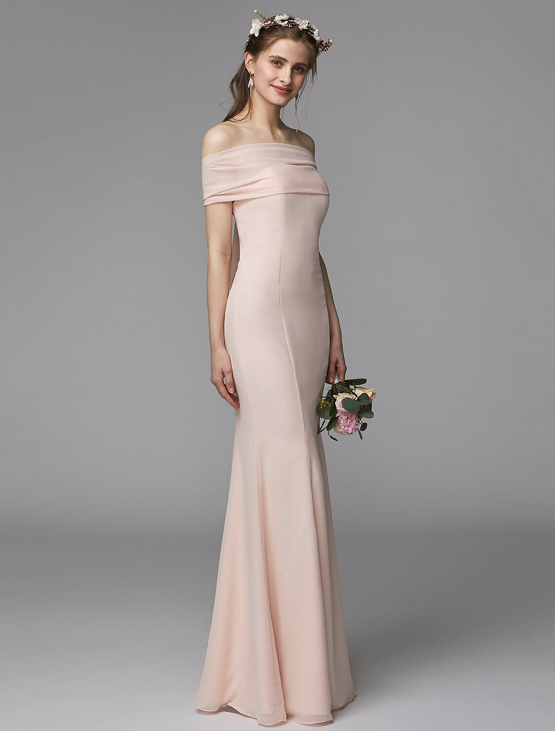 Bridesmaid Dress Strapless Backless Floor Length Sash Ribbon Pleats
