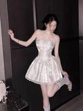A Line Strapless Short Homecoming Dress