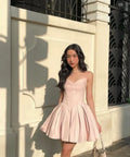 A Line Spaghetti Straps Short Homecoming Dress