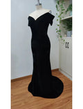Mermaid / Trumpet Evening Gown Celebrity Style Dress Prom Formal Evening Sweep / Brush Train Short Sleeve V Neck with Sleek