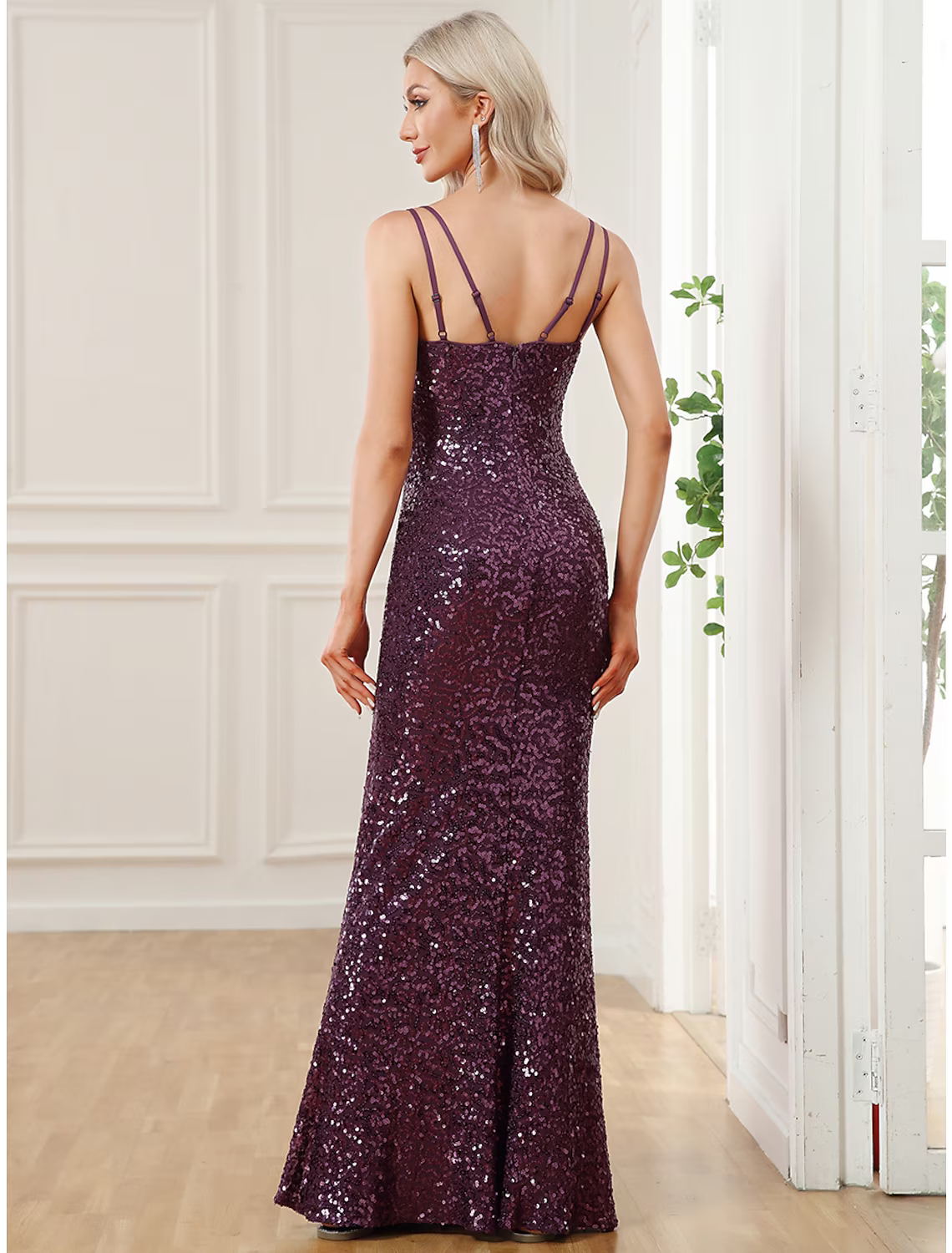 Evening Gown Sexy Dress Party Wear Floor Length Sleeveless V Neck Backless
