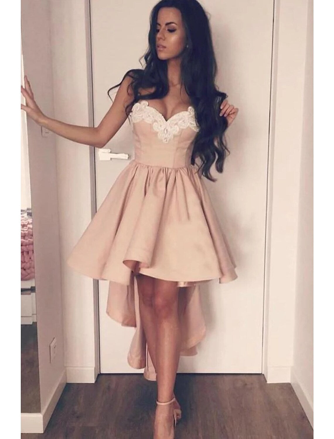 Cocktail Dresses Party Dress Asymmetrical Sleeveless Backless with Appliques