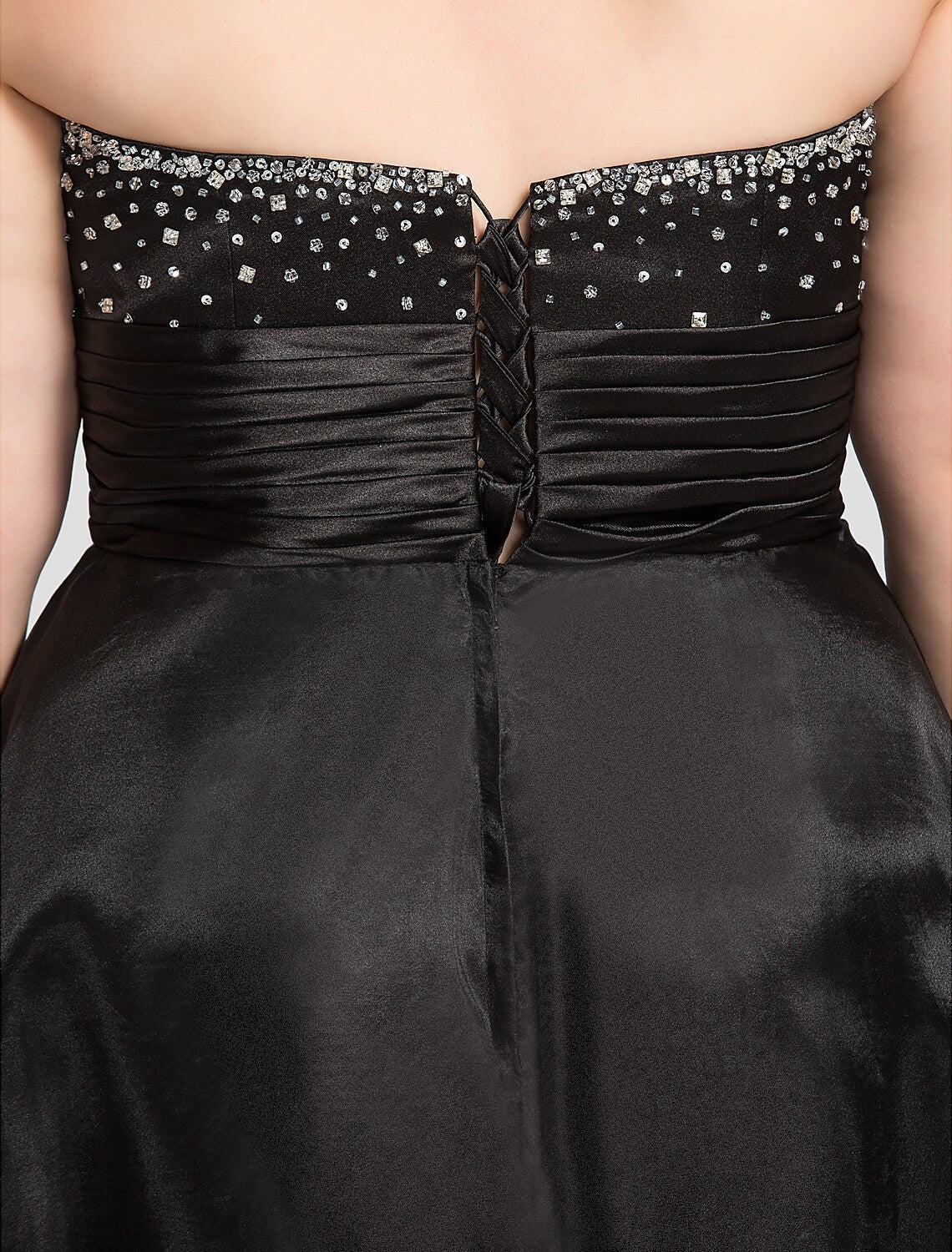 Black Little Dress Dress Prom Floor Length Sleeveless Sweetheart Ruched Beading