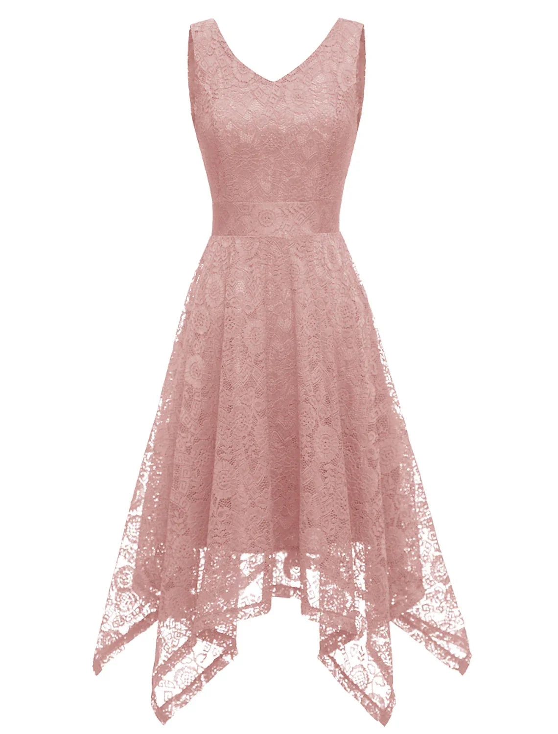 Cocktail Dresses Vintage Dress Graduation Party Wear Knee Length Sleeveless V Neck with Pleats