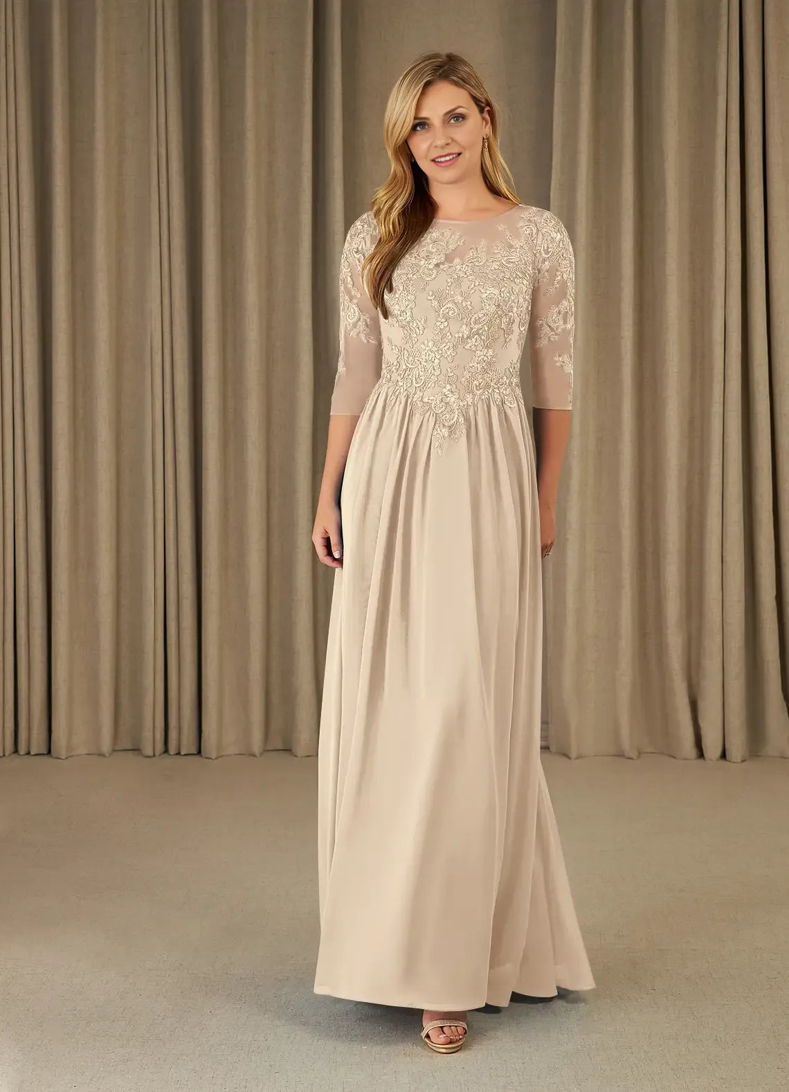 Refined Beautiful Timeless Chic Elegant Chiffon A-Line Mother of the Bride Dress