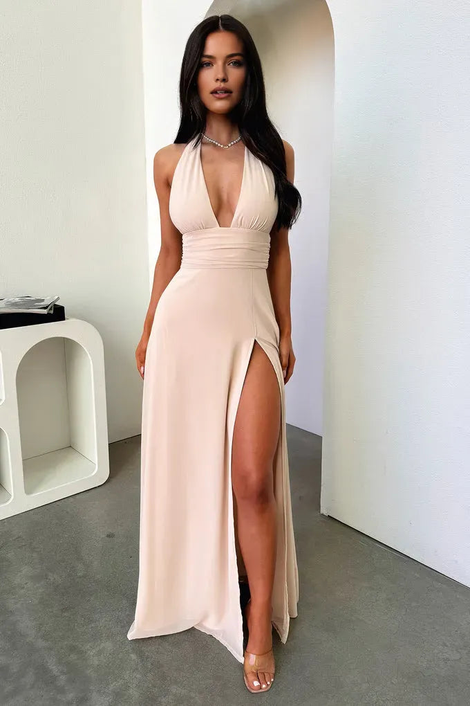Graceful Stylish Refined Elegant Royal Blue Satin Sheath Sleeveless Floor-Length Prom Dress