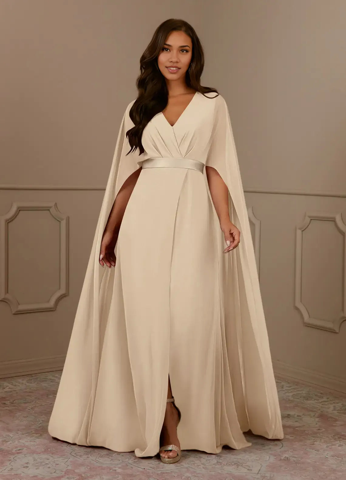 Elegant Red Chiffon A-Line V-Neck Pleated Mini Mother of the Bride Dress