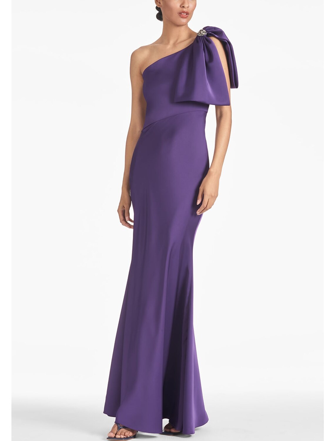 Sheath / Column Evening Gown Elegant Dress Formal Floor Length Sleeveless One Shoulder with Butterfly Shouder Flower