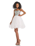 Homecoming Dresses Color Block Dress Graduation Birthday Short / Mini Sleeveless Strapless