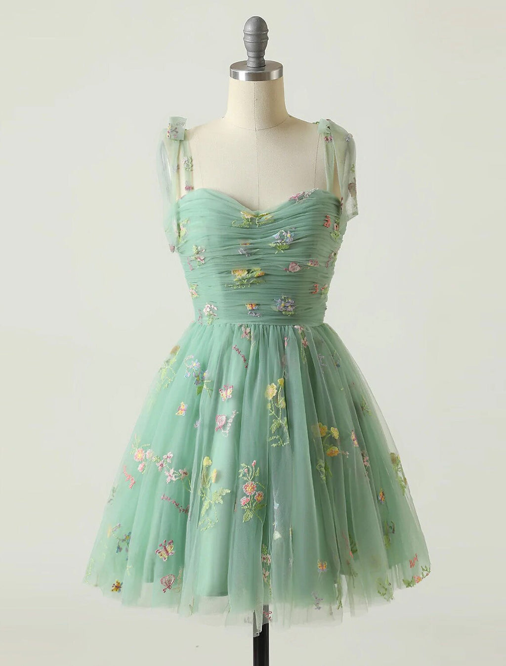 Homecoming Dresses Floral Dress Party Wear Summer Short / Mini Sleeveless Spaghetti Strap with Embroidery