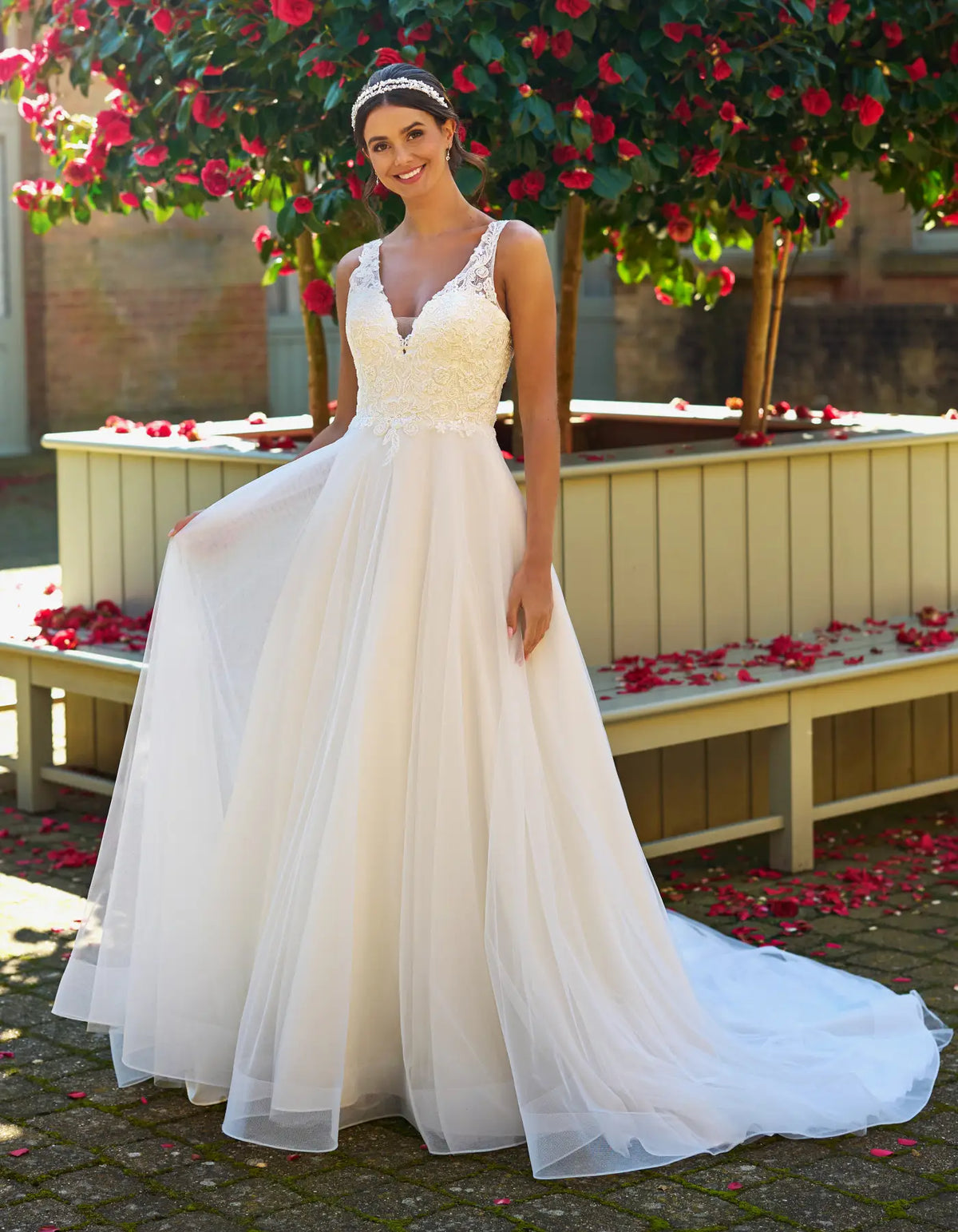 a classic a-line with beaded