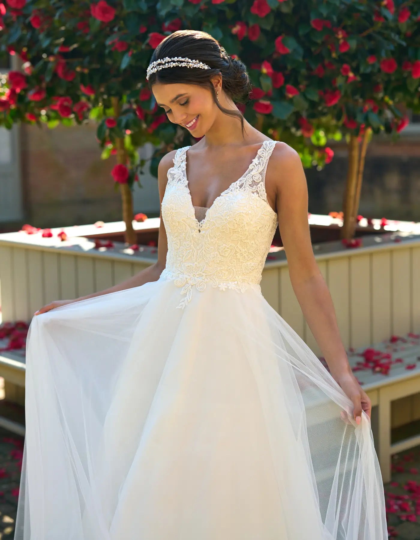 a classic a-line with beaded