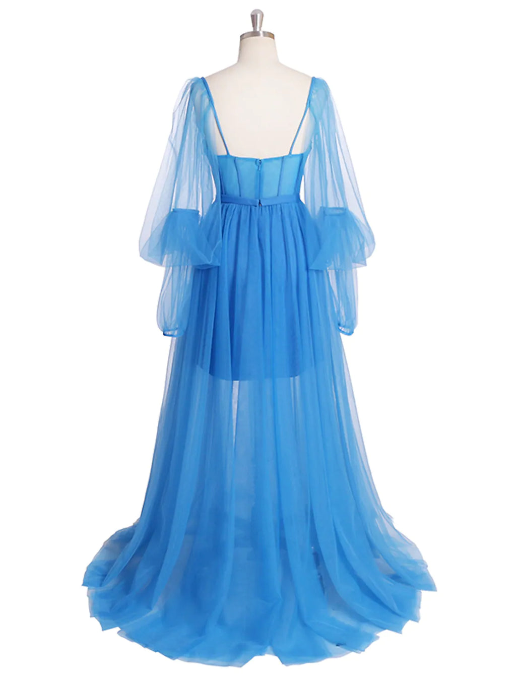 Corsets Luxurious Elegant Engagement Formal Evening Birthday Dress Long Sleeve with Pleats