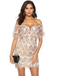 Party Dresses Flapper Dress Party Wear Knee Length Short Sleeve V Neck Backless with Tiered
