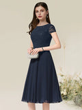 Cocktail Dresses Homecoming Short Sleeve with Pleats
