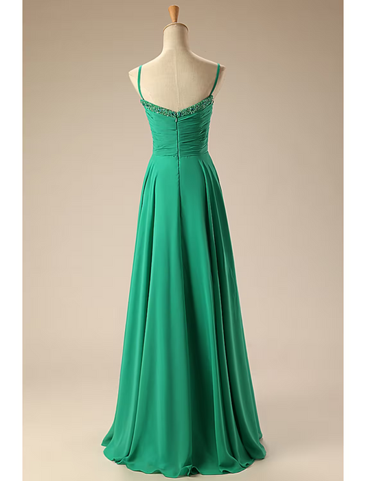 Elegant Red A-Line Sweetheart Sleeveless Backless Floor-Length Prom Dress