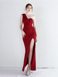 Formal Floor Length Sleeveless One Shoulder with Slit