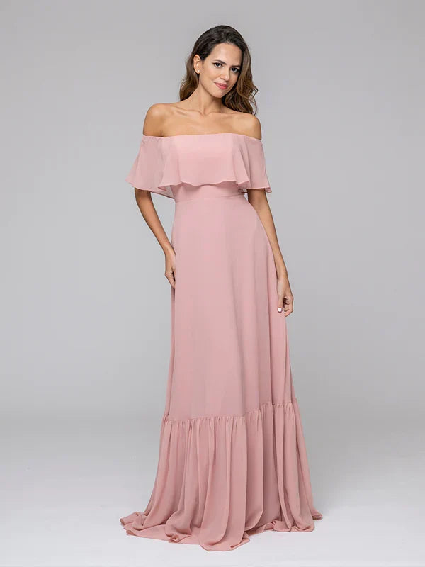 Bohemia A Line Off The Shoulder Bridesmaid Dresses