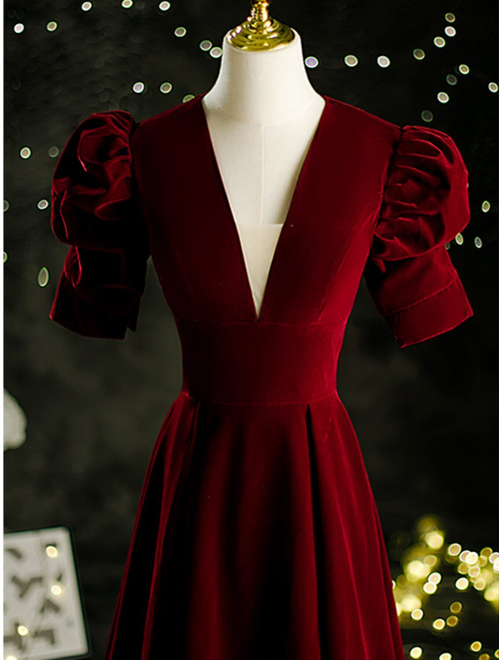 Mother of the Bride Dress Vintage Elegant V Neck Short Sleeve with Pleats