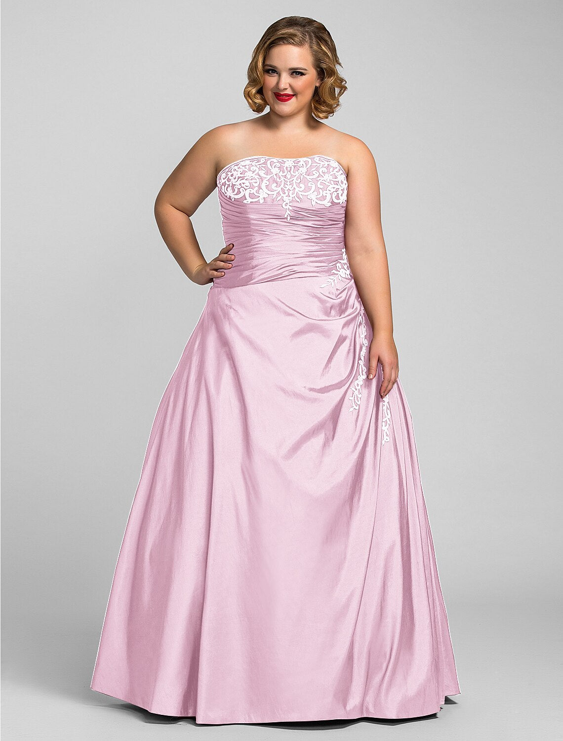 Elegant Red Ball-Gown Strapless Sleeveless Classic-Back Floor-Length Prom Dress