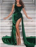 Sheath / Column Evening Gown Celebrity Style Dress Formal Court Train Sleeveless Strapless with Ruched