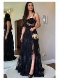 Cut Out Dress Party Wear Floor Length Sleeveless Sweetheart Backless with Slit Appliques
