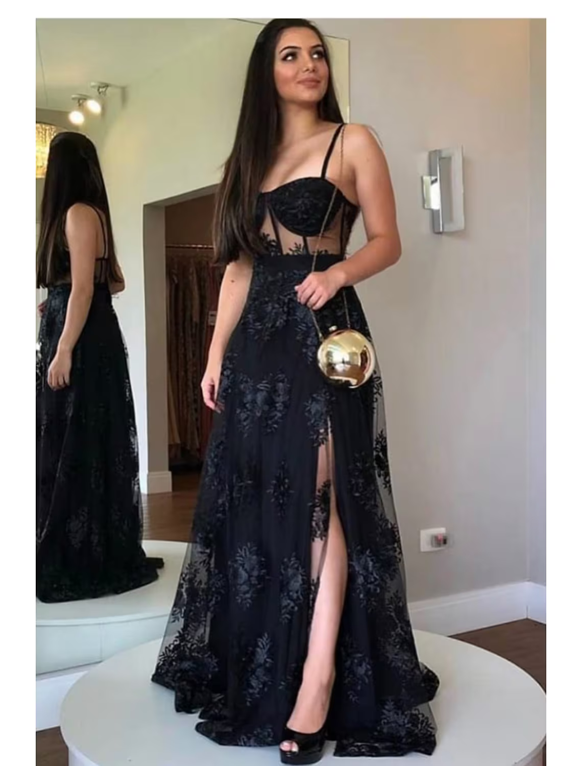 Cut Out Dress Party Wear Floor Length Sleeveless Sweetheart Backless with Slit Appliques