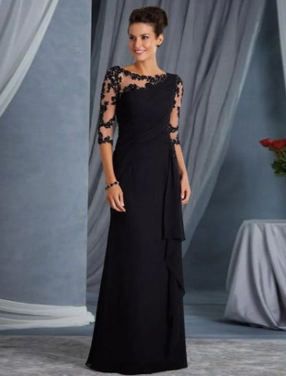 Elegant Red A-Line Classic-Neck Classic-Sleeve Classic-Back Floor-Length Wedding Dress