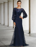 Mother of the Bride Dress Vintage Elegant Long Sleeve with Ruffles