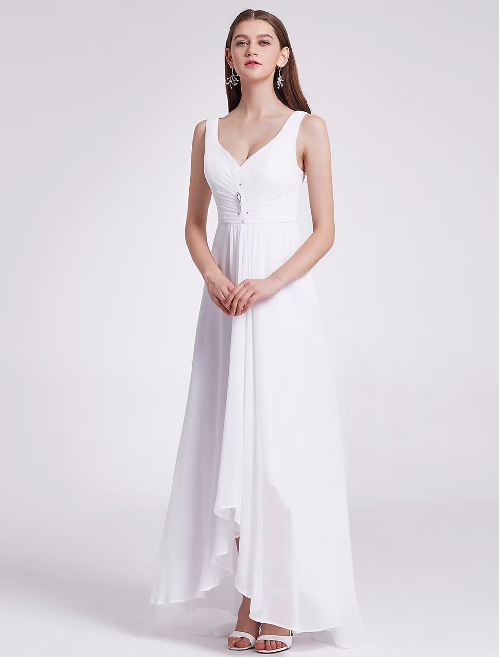 Cocktail Dresses Dress Holiday Asymmetrical Sleeveless V Neck V Back with Crystals Draping