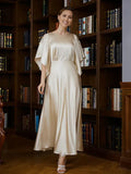 A-Line/Princess like Ruched Scoop 1/2 Sleeves Ankle-Length Mother of the Bride Dresses