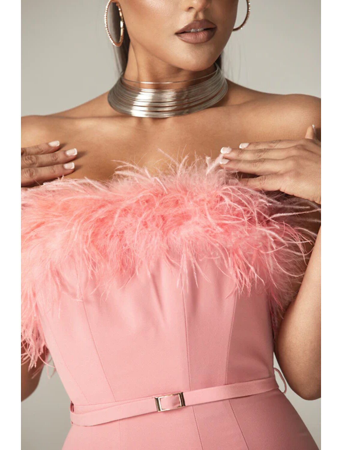 Sheath / Column Evening Gown Elegant Dress Formal Birthday Tea Length Sleeveless Strapless Belt / Sash Fabric with Feather