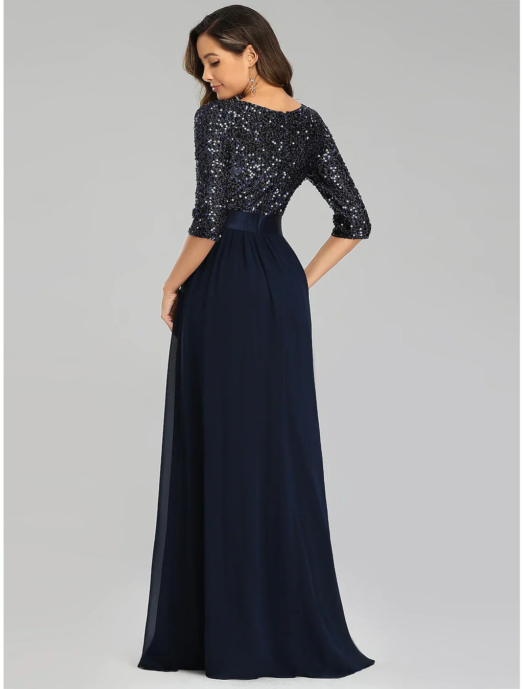 Wedding Guest Formal Evening Dress Length Sleeve Floor Length