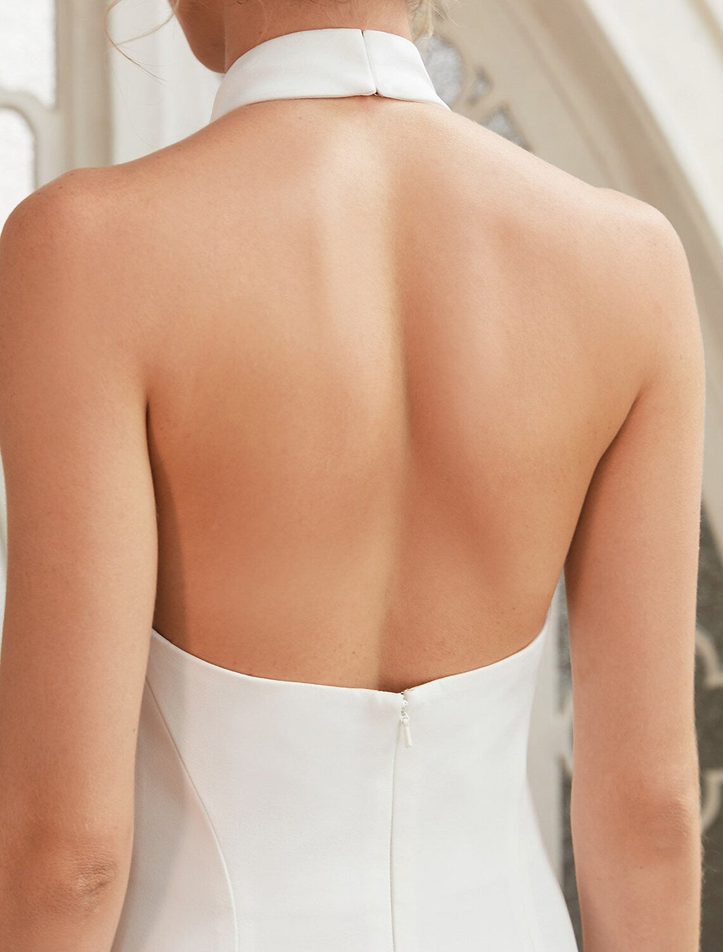 Bridal Casual Open Back Wedding Dresses With Pleats