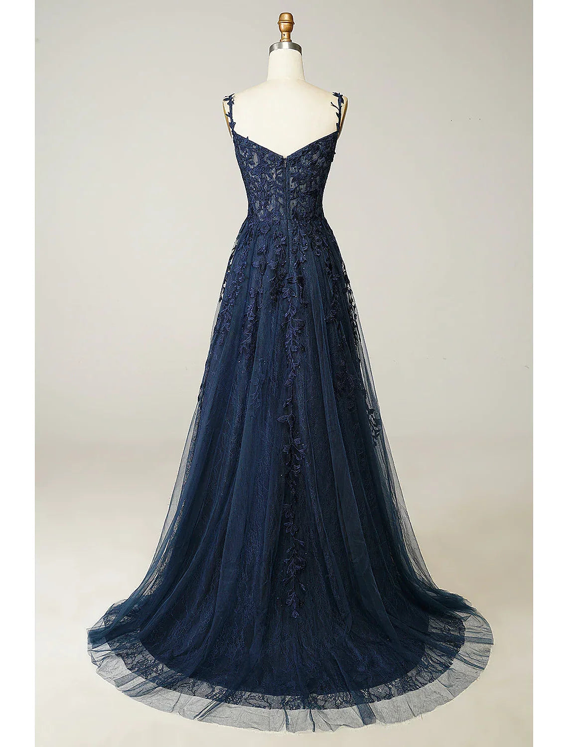 Formal Sleeveless Sweetheart Backless with Beading Slit Appliques