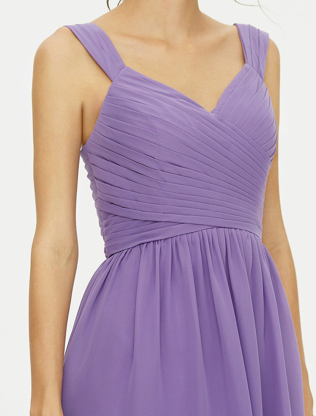 Bridesmaid Dress Straps Sleeveless Open Back Knee Length Sash Ribbon Bow(s)