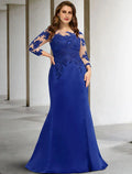 Mother of the Bride Dress Plus Size Elegant Floor Length Length Sleeve No with Applique