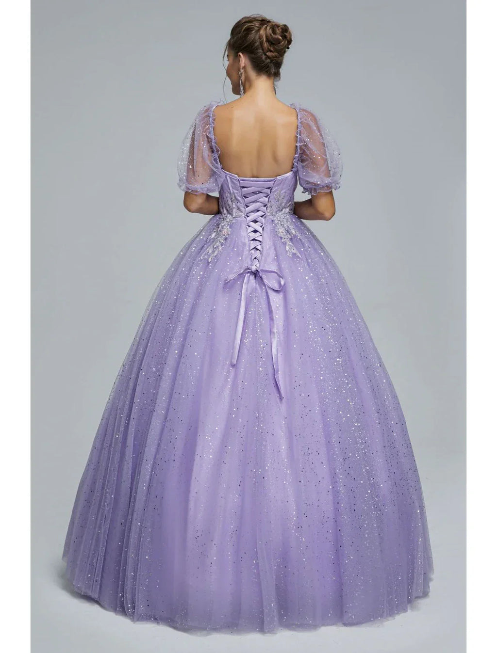 Ball Gown Prom Dresses Princess Dress Graduation Quinceanera Floor Length Short Sleeve Sweetheart with Appliques