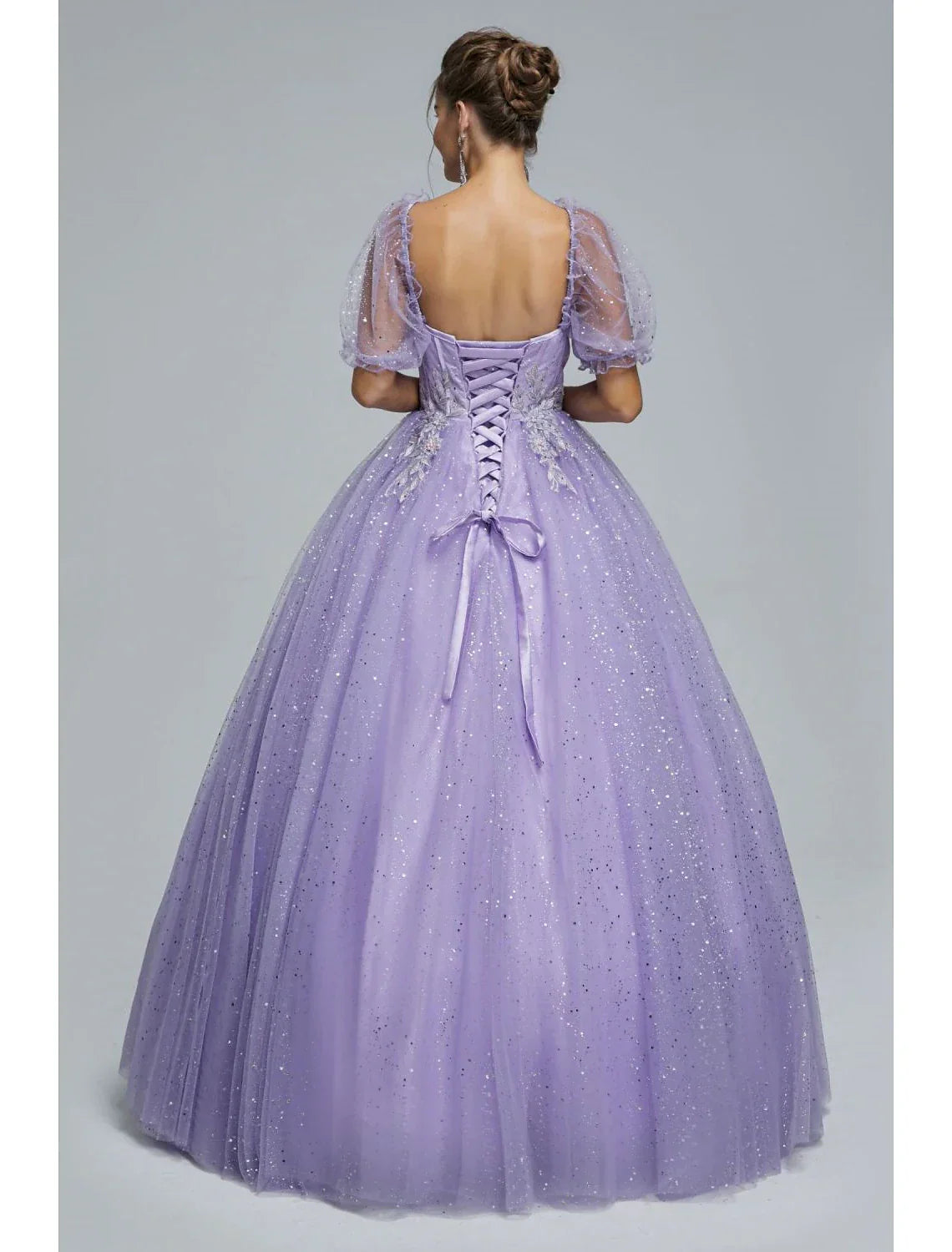 Ball Gown Prom Dresses Princess Dress Graduation Quinceanera Floor Length Short Sleeve Sweetheart with Appliques