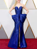 Mermaid / Trumpet Celebrity Style Elegant Engagement Formal Evening Dress Strapless Sleeveless Sweep / Brush Train with Bow(s)