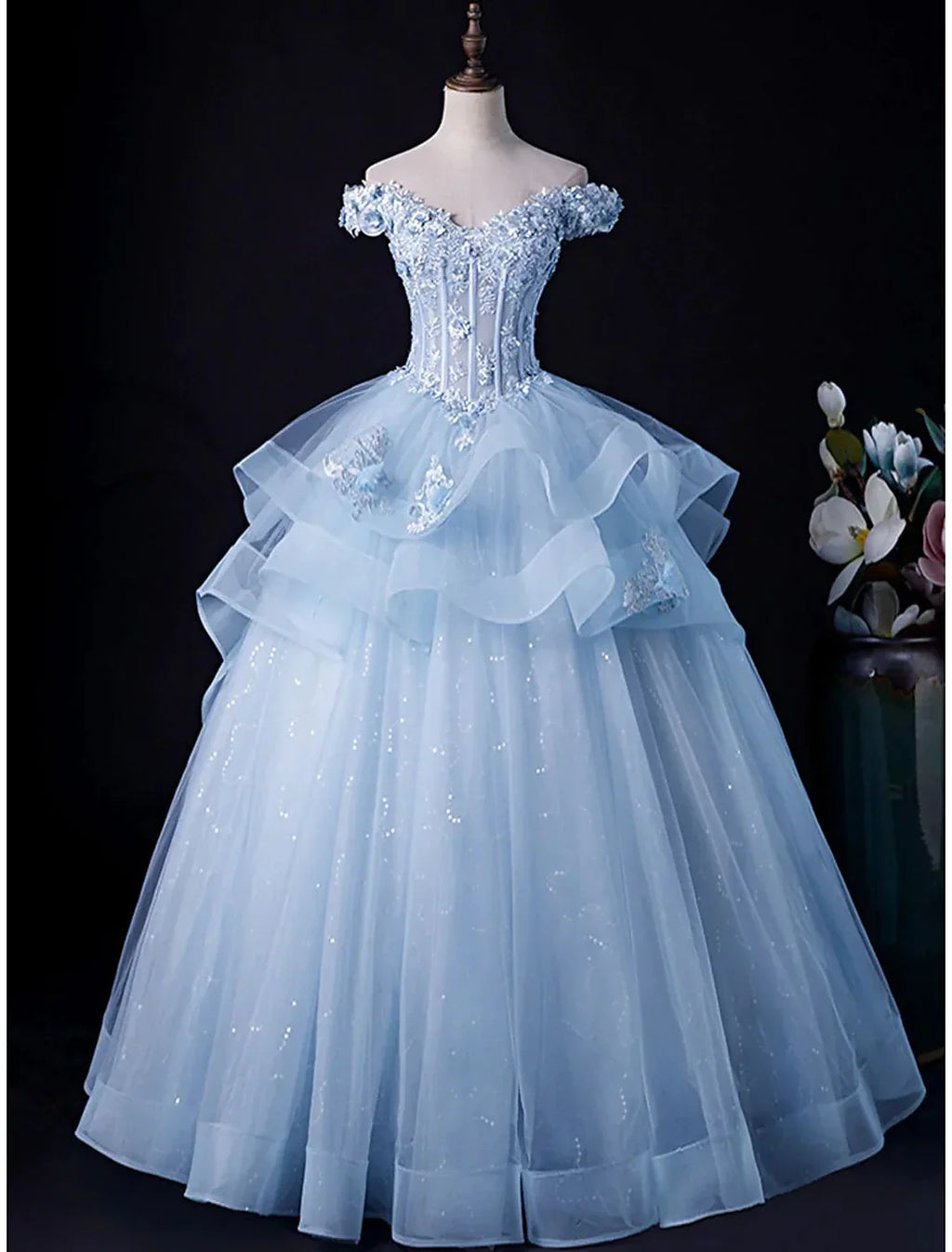 Ball Gown Evening Gown Minimalist Dress Formal Floor Length Sleeveless Off Shoulder Backless with Pleats Appliques