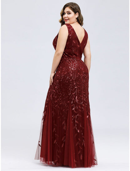 Elegant Red A-Line V-Neck Sleeveless Classic-Back Floor-Length Prom Dress